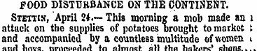 POOD DISTURBANCE ON THE CONTINENT. Stett...