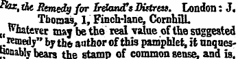 -""i the Remedy for Ireland' s Distress....