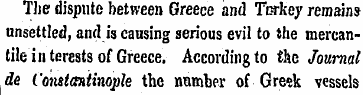 The dispute between Greece and Tbrkey re...