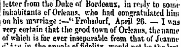 letter fiom the Duke of Rordeaus, in rep...