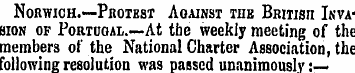 Norwich.—Protest Against the British Inv...
