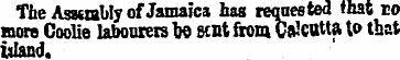 The Assembly of Jamaica has requested th...