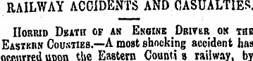 RAILWAY ACCIDENTS AND CASUALTIES. IIOBRI...