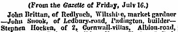 (From the Gazette of Friday, July 16.) J...