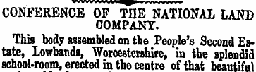 CONFERENCE OF THE NATIONAL LAND COMPANY....