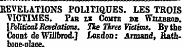 REVELATIONS POLITIQUES. LES TROIS VICTIM...