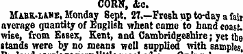 CORN, Sic. Mabk-LAHE, Monday Sept. 27.—F...