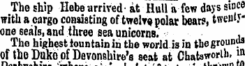 The ship Hebe arrived at Hull a few days...