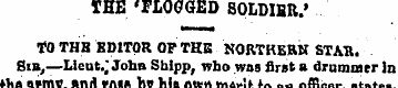 THE 'FLOGGED SOLDIER.' TO THB EDITOR OP ...