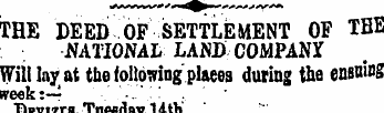 THE DEED OF SETTLEMENT OF THE NATIONAL L...