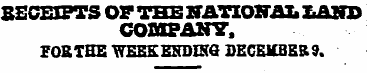 SSCESFTS OF THE NATIONAL LAND COMPANY, F...