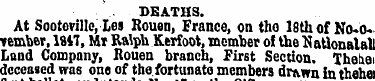 DEATHS. At Sootoville, Les Rouen, France...