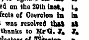 , on tbe 20th inst , l t effects of Coer...