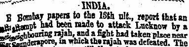 "~"" INDIA. B Bombay papers to the 15th ...