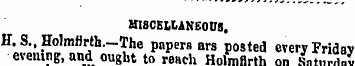 MISCELLANEOUS , H. S., Holmfirtb.-The pa...