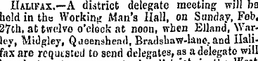 Halifax.—A district delegate meeting wil...