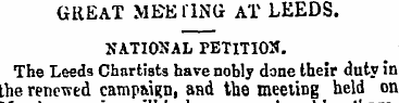 GREAT MEEllNti AT LEEDS. NATIONAL PETITI...