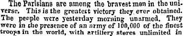 The Parisians are among; the bravest men...
