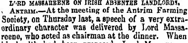 I/RO MASBAnEENB ON IRISH ABSENTEE LANDLO...