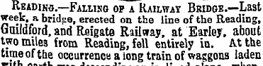 Rbadino.—Falling op a Railway Briogk.—La...