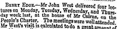 Berkt EccE.^Mr John West delivered four ...