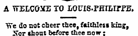 A WELCOME TO LOUIS-PHILIPPE. f7e do not ...
