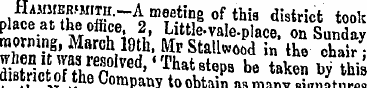HAM)fEpMiTH.--A meatine of this district...