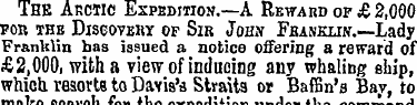 The Arctic Expedition.—A Reward of £ 2,0...
