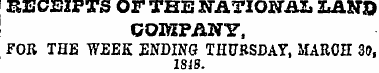 KBCEZPTS OF THE NATIONAL LAND GOIKPANY, ...
