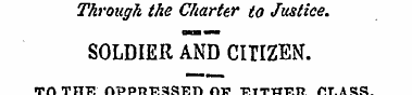 Through the Charter to Justice. SOLDIER ...
