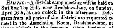 Halifax.—A district camp meeting will be...