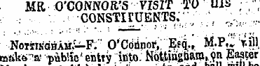 MR O'CONNOR'S VISIT TV Ui» ; /. • CONSTi...