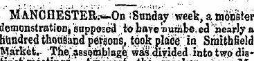 MANCHESTERi«-On iSnnday week, a rnohster...