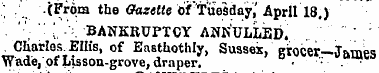 .(Prom the Gazette of'TueSday^ April 18....