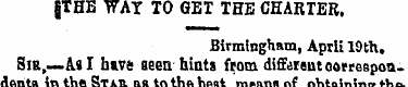 |THE WAY TO GET THE CHARTER. Birmingham,...