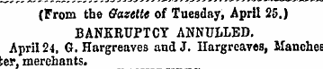 (From tbe Gazette of Tuesday, April 25.)...