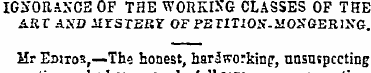 IGSORAXCE OF THE WORKING CLASSES OF THE ...