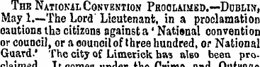 The National Convention Proclaimed.—Dubl...
