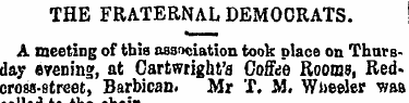 THE FRATERNAL DEMOCRATS. A meeting of th...