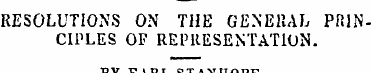 RESOLUTIONS ON THE GENERAL PrUNCIPLES OF...