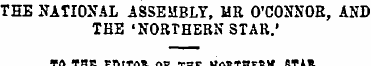 THE NATIONAL ASSEMBLY, MR O'CONNOR, AND ...