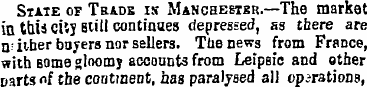 State of Trade is Manchester.—The market...