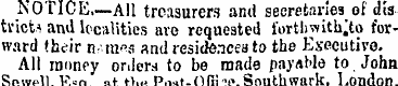 NOTICE, —All treasurers and secretaries ...