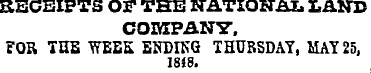 RECEIPTS OF THE NB.TION.kI, Lfl.NT> COIS...