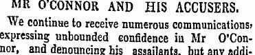 MR O'CONNOR AND HIS ACCUSERS. We continu...