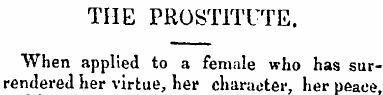 THE PROSTITUTE. When applied to a female...