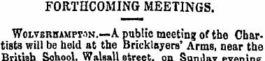 FORTHCOMING MEETINGS. Wolverhampton,—A p...