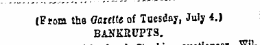 (From the Qaieltt of Tuesday, July 4.) B...