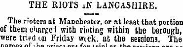 THE RIOTS tN LANCASHIRE. The rioters at ...