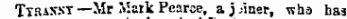 Ttrasst —Mr Mark Pcarce, a j , -iner, wha has